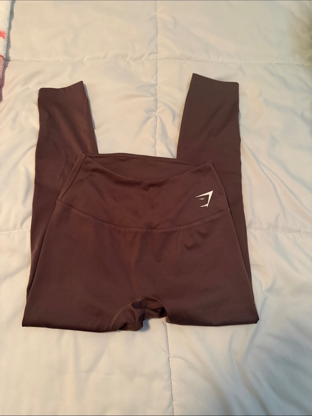 Gymshark mauve-brown high-waist leggings with white tag